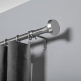 Single Curtain Rods | color: Nickel-Steel | size: 72-144" (183-366 cm) | diameter: 1" (2.5 cm)