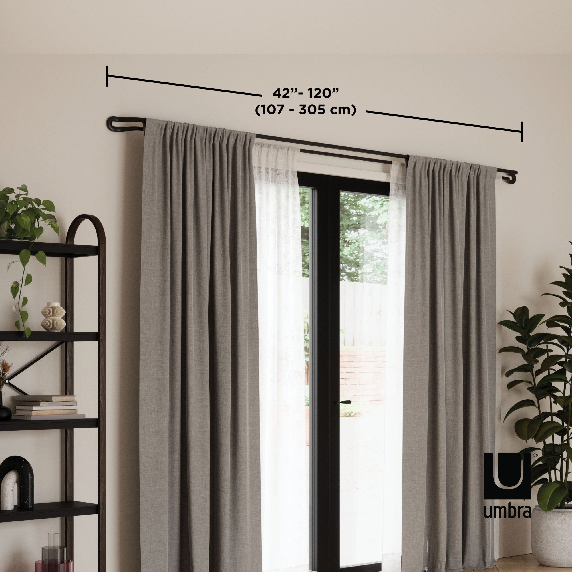 Double curtain clearance rod