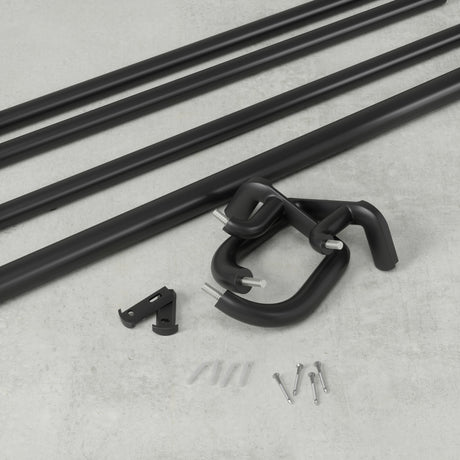 Double Curtain Rods | color: Matte-Black | size: 66-144" (168-365 cm) | diameter: 3/4" (1.9 cm)