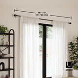 Single Curtain Rods | color: Eco-Friendly Matte-Black | size: 36-72" (91-183 cm) | diameter: 1" (2.5 cm)