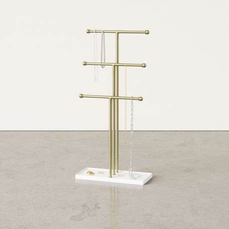 Jewelry Stands | color: White-Brass | Hover