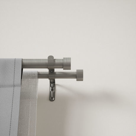 Double Curtain Rods | color: Nickel-Steel | size: 66-120"(168-305cm) | diameter: 1"(2.5cm) | https://vimeo.com/625708718