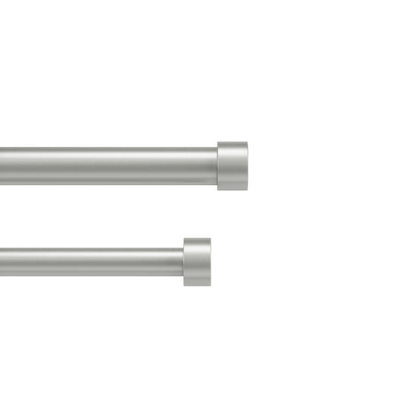 Double Curtain Rods | color: Nickel-Steel | size: 120-180" (305-457 cm) | diameter: 1" (2.5 cm)