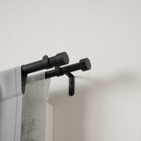 Double Curtain Rods | color: Brushed-Black | size: 120-180" (305-457 cm) | diameter: 1" (2.5 cm) | Hover