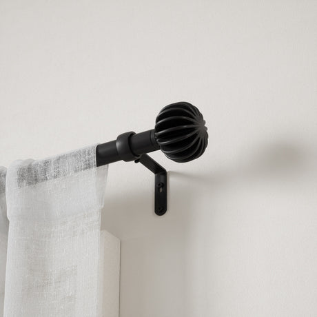 Single Curtain Rods | color: Eco-Friendly Matte-Black | size: 42-120" (107-305 cm) | diameter: 1" (2.5cm) | https://vimeo.com/684798936